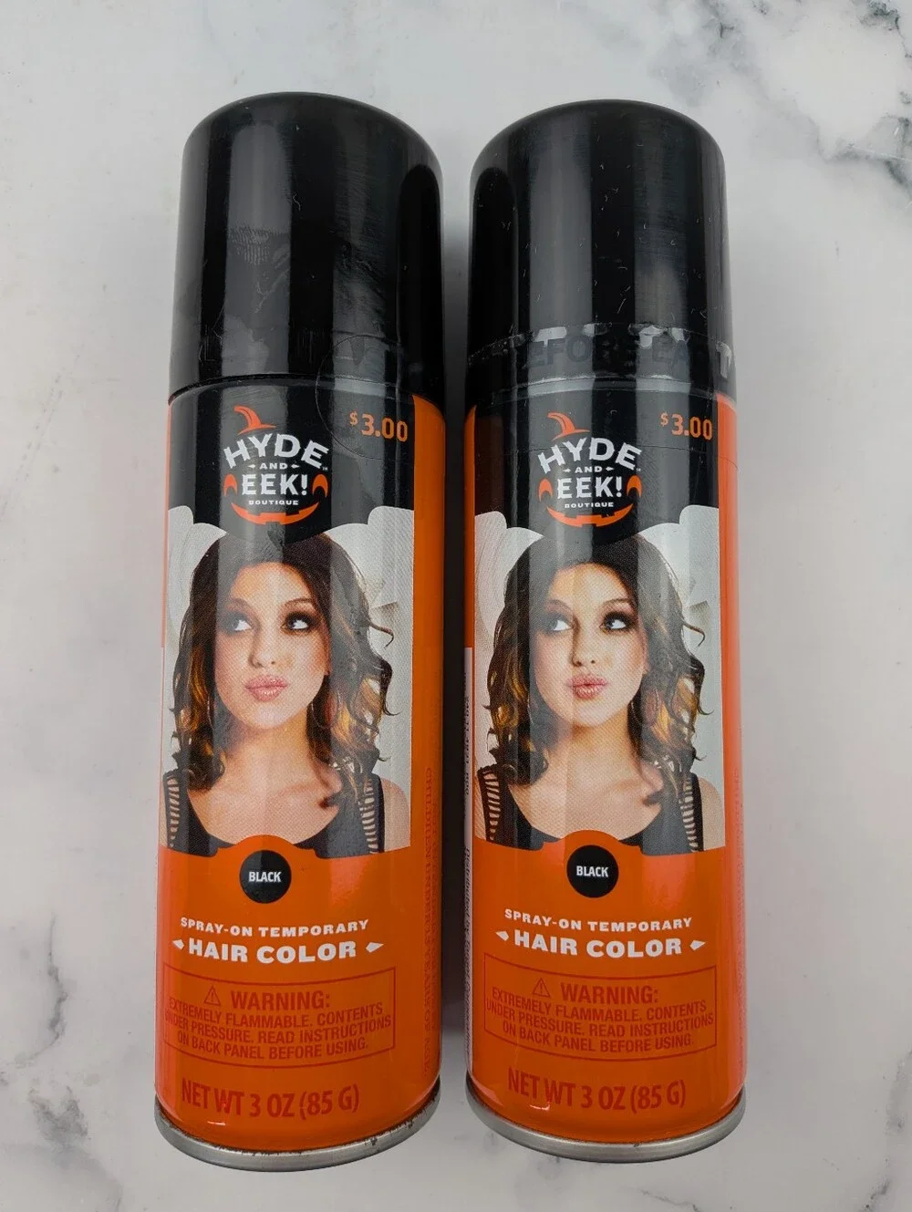 Lot Of 2 Hyde and EEK! Boutique Spray on Temporary Hair Color Black